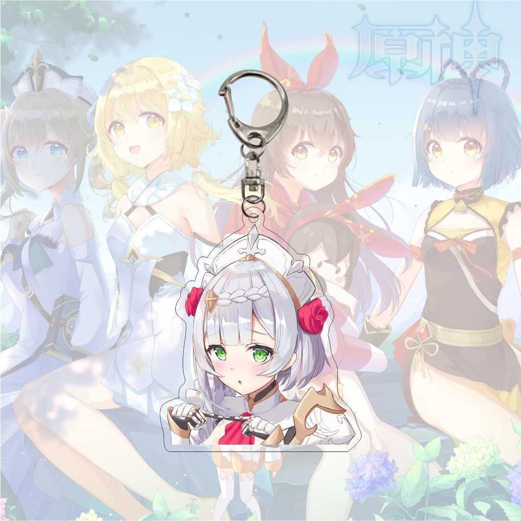 Cartoon Anime Genshin Impact Keychain Acrylic Double Sided Transparent Key Chain Ring Keyring Accessories Jewelry For Fans Gifts