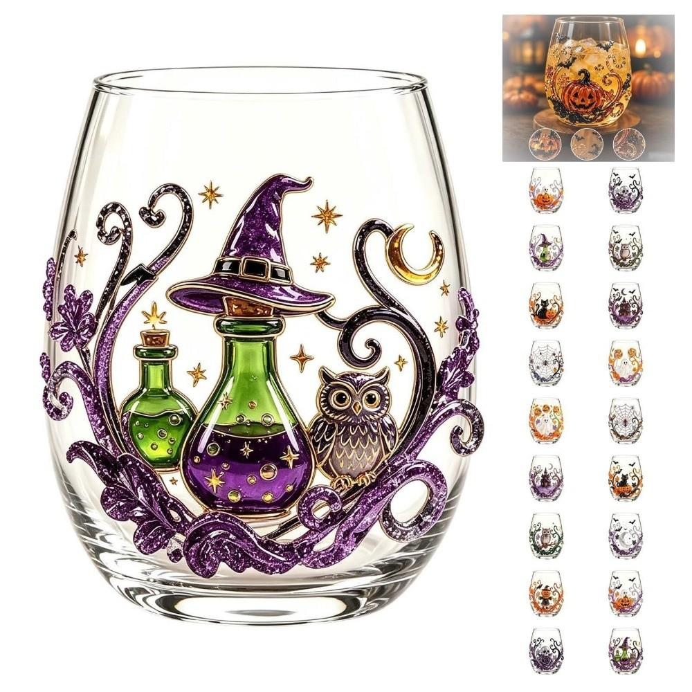 Pumpkin Tentacle Halloween Glass Skull Ghost Drinking Wine Cup Gothic Halloween Art Cup Cocktail