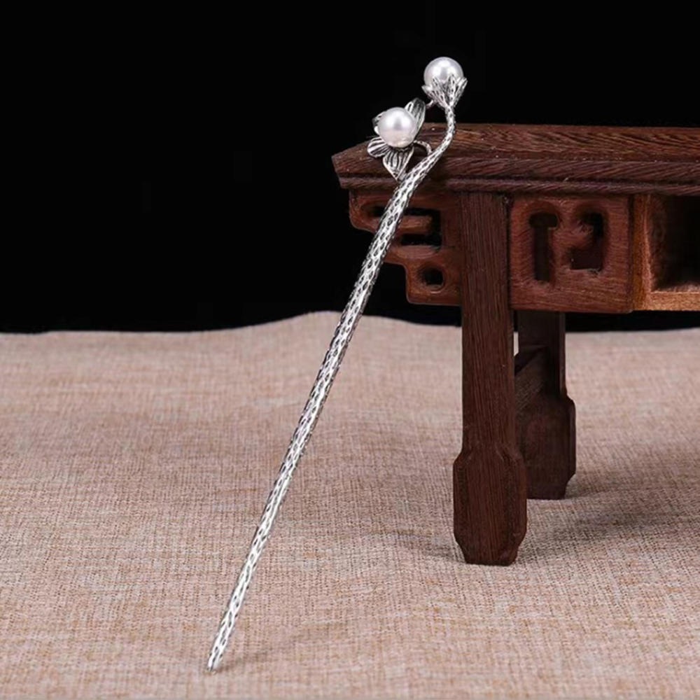 Women's Hairpin Straight Curved Metal Hair Stick Pin Chinese Style Headdress Elegant Jewelry Accessories Wedding Party Headwear