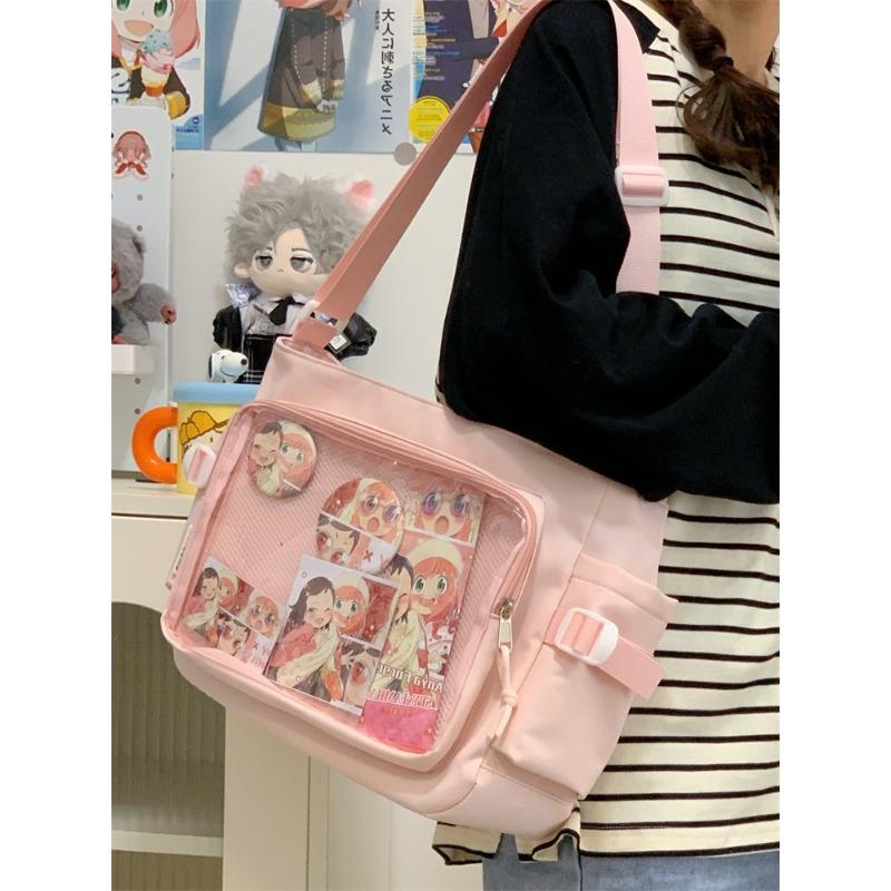 Academy style versatile simple two-dimensional large-capacity messenger bag female transparent shoulder bag oblique span pain bag