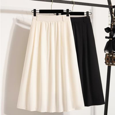 DIMANAF 2025 Taglie Forti Gonne Estive Elastiche Casual Donna Gonna Larga Plissettata a Vita Alta Moda Vintage Maxi