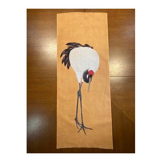 Ukiyo-e Tenugui Towel - Maruyama Okyo, Folding Screen of a Hundred Cranes, Approx. 90cm x 35cm, 100% Cotton, Japan, Premium Tokka Fabric, Reactive