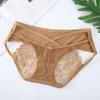 Erotic Panties Sexy Briefs Women Butt Lift Mid Waist Racerback Hollow Out Lace Women's Lingeries Boudoir Breathable Ice Silk Underwear