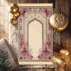 VIKAMA Beige Rose Retro Palace Prayer Rug Worship Mat Yellow Tassel Islamic Prayer Carpet for Home Bedroom Living Room