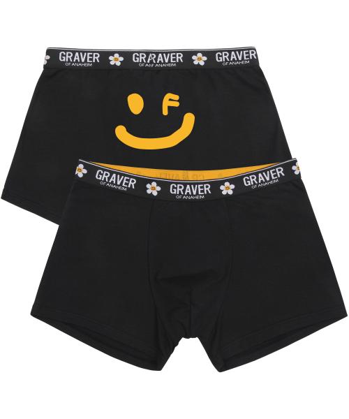 

[Гравер] Желтая спинка Рисунок Улыбка Мужские боксеры 1 шт. [Отправка из Кореи] 100% Оригинал Black - M