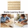 Thickened Braille Alphabet Board Wooden Braille Self-Learning Tool  Visual Impairment Aids