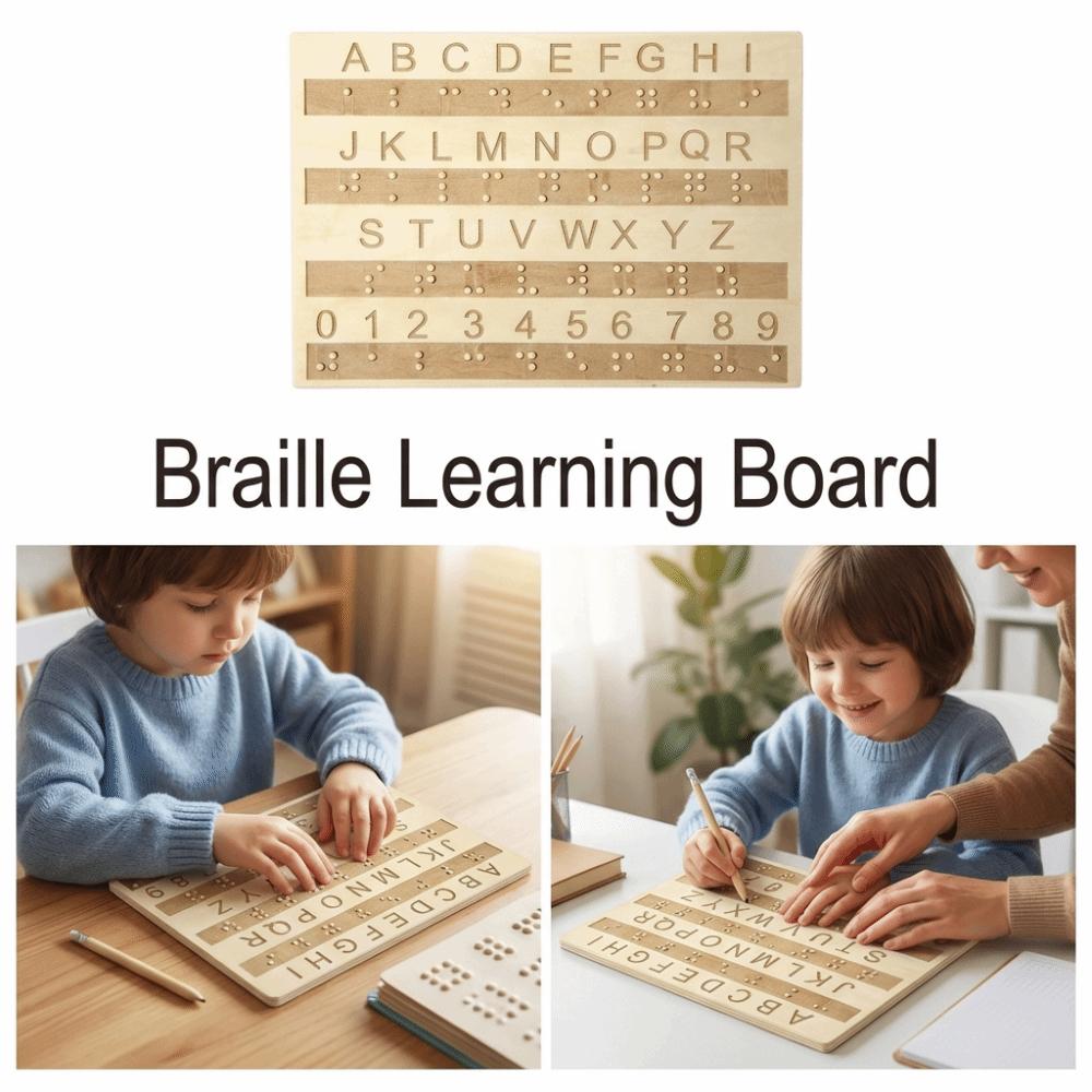 Efficient Braille Learning Board Thickened Braille Self-Learning Tool  Adult Beginner