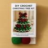 Handmade Crochet Christmas Tree DIY Xmas Tree Crochet Craft Starter Set with Bow And Faux Pearl for Beginners Knitting Holiday Decoration for
