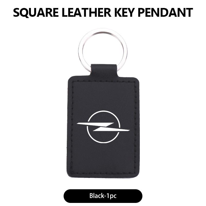 

Custom Logo Keyring Gift Personalized Leather Square Keychain For Opel Meriva Mokka Grandland Vectra Zafira Vivaro Antara