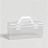 Clear Plastic Storage Box Transparent Desk Organizer Pen Holder with Handle for Home Office School Stationery Storage