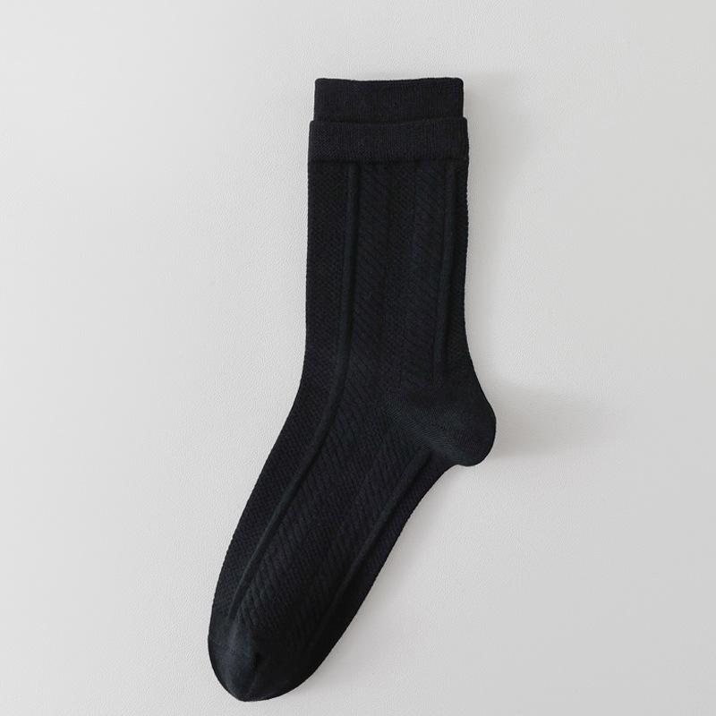

Men s Autumn Simple Cotton Odor Proof Sweat Absorption Breathable Tube Socks 1 pair чёрный