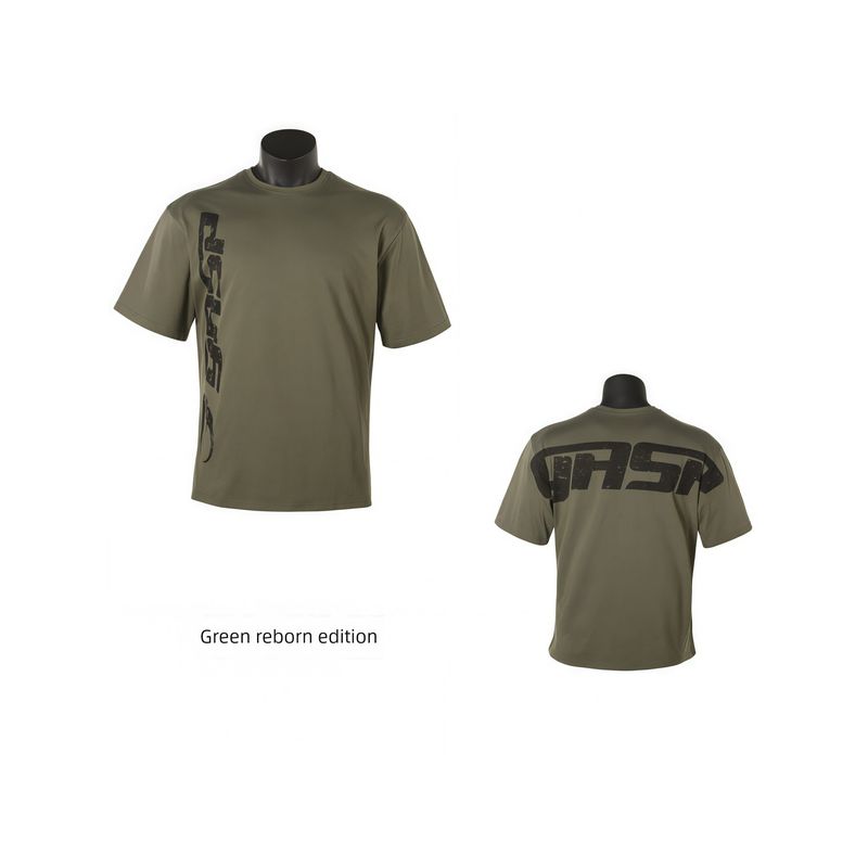 God Fitness T-shirt Originale Europea e Americana a Maniche Corte alla Moda Larga Taglia Grande Muscoli Full Cotone Sportiva a Mezza Manica Maglietta da Allenamento