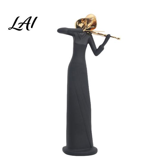 Saxophone Player Sculpture Resin Musician Sculpture Stable Base Abstract Guitar Singer Statue Band Theme Decoration Home Art Decor Collectibles