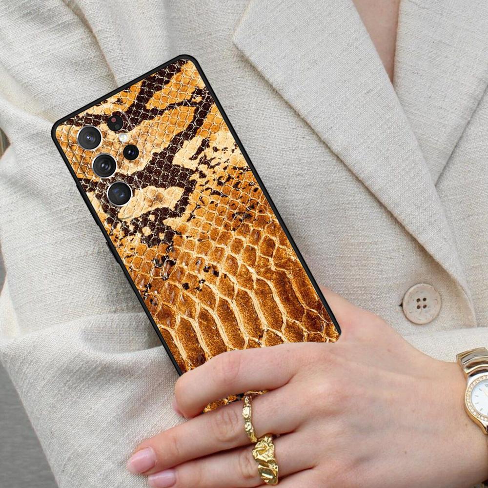 Cobra Python Snake Skin Cell Phone Case for Samsung Galaxy S26 Ultra S25 S24 S23 S22 S21 S20 Note10 Cover