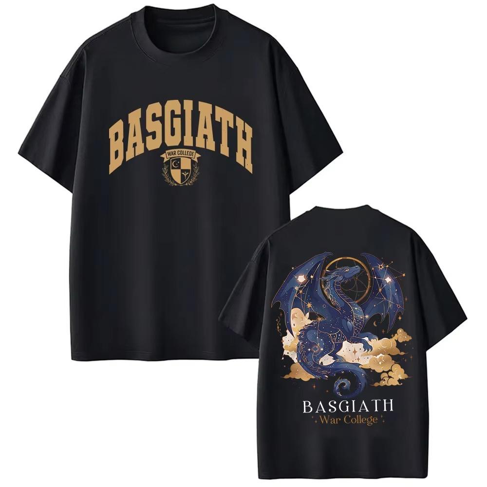 Basgiath War College Dragon Rider Fourth Wing Graphic T Shirts Mens Women Harajuku Fashion Vintage pure Cotton Short Sleeve Top