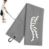 Schwarzes lustiges Tiger Stickerei Golfhandtuch mit Karabinerclip Mikrofaser Polyester und Nylon Weiches Material Golfzubehör
