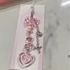 Colorful Beaded Keychain Acrylic Alloy Phone Charm Fashionable Keyring Pendant Accessory Stylish Key Chain Ornament