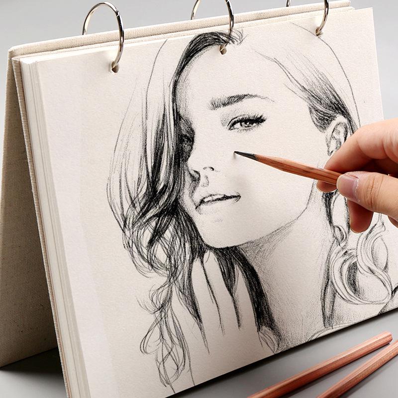 32K Leineneinband, Kunstskizzenbuch, 160 g Papier