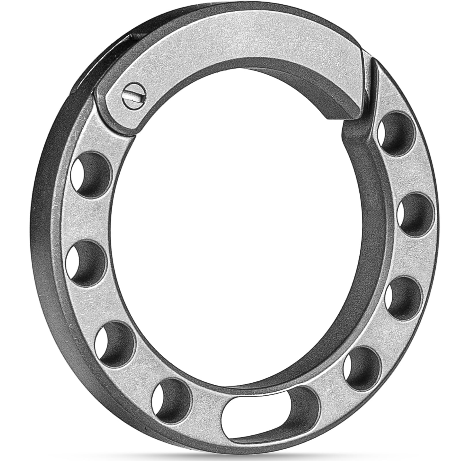 

TISUR Titanium Round Carabiner Key Ring with 9 Durable Keychain for Outdoor Storage Carabiner 1 Keychain, Holes, Small, Stylish, Men, Bicycle, Keys,