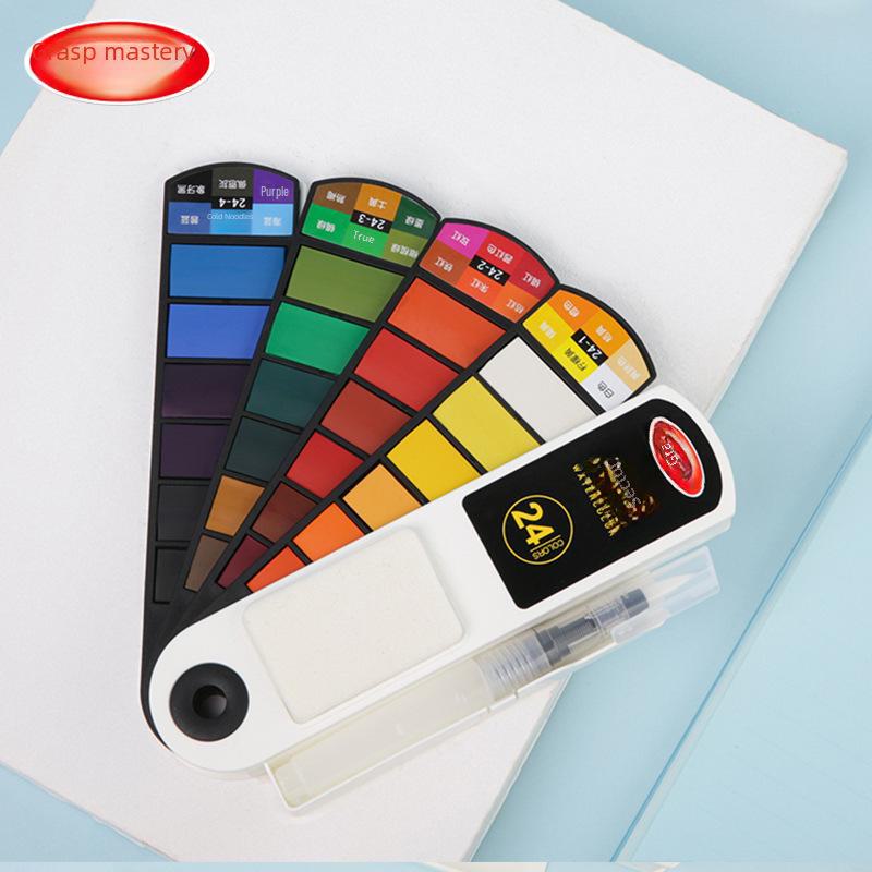 Aquarellfarben-Set für Anfänger – Master 10502, feste Gouachefarbe im fächerförmigen Set für Kunstkünstler