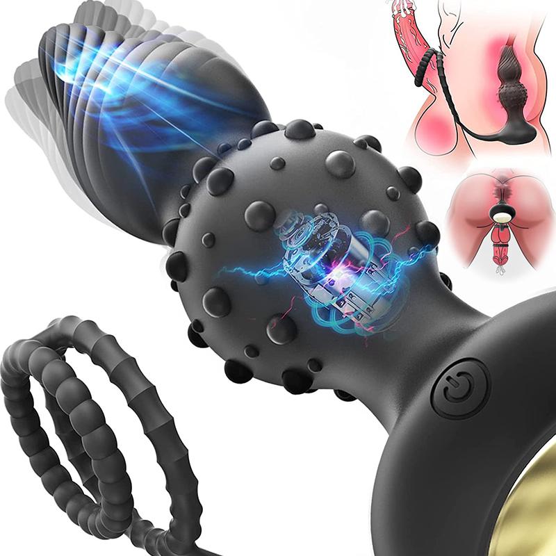 Anal Vibrator for Menn Vibrerende Penis Ring Forsinkelse Anal Sexleketøy Mann Anal Butt Plug Vibrator Sexleketøy