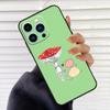 Mint Green The Frog Mushroom Phone Case For iPhone 16 15 14 13 11 12 17 Pro Max Mini 15 16 Plus 16e 17 Air Cover Fundas