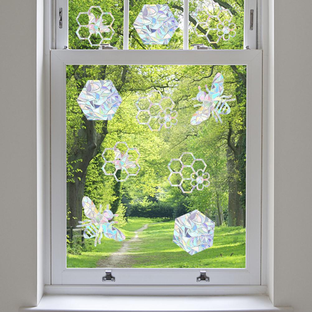 16Pcs Rainbow Suncatcher Window Clings Anti Collision Window Stickers Decals for Birds