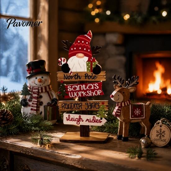 Holiday Mantle Decorations Christmas Table Decoration, Rustic Wooden Tabletop Sign, Vintage Farmhouse Decorative Indoor Party Decor Desktop Plaque for
