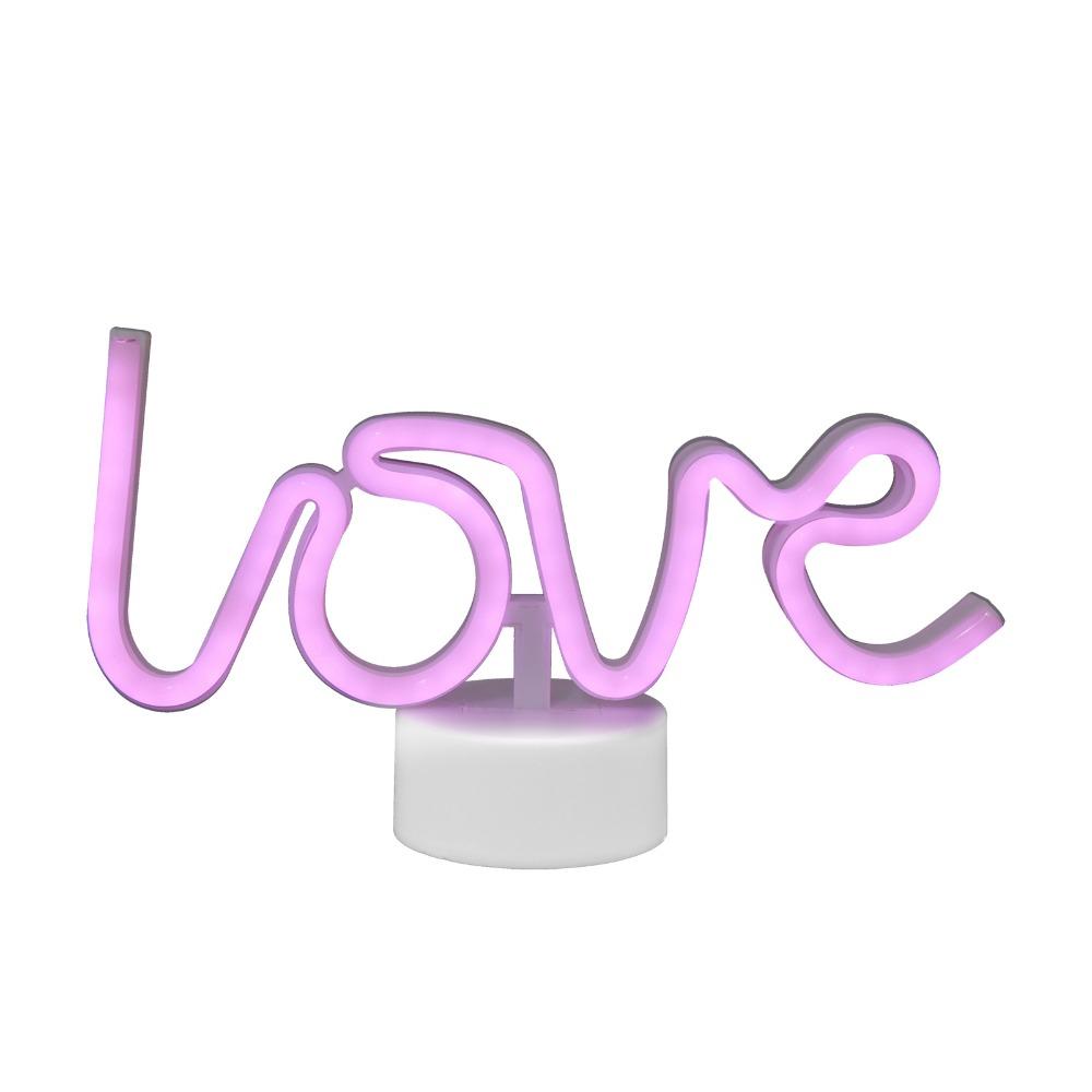 Pink Light Neon Sign Love LED Neon Sign Low Energy Table Neon Light Desktop Decor