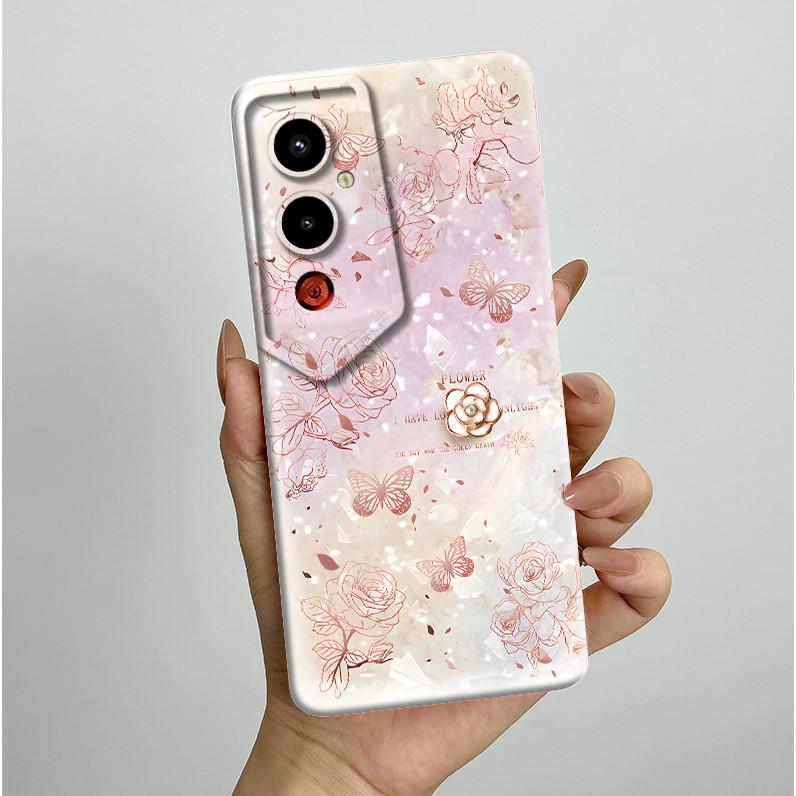 For Tecno Pova 4Pro LG8n Back Cover For Techno Pova 4 Pro Pova4 LG7n Case Silicone Aesthetic Pretty Butterfly Flower Soft Bumper