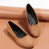 Women's Suede Round Toe Rhinestone Flats, Casual Plus Size Loafers
