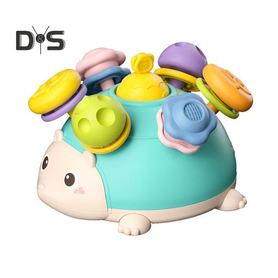 

Монтессори-ёжик, развивающий мелкую моторику, прорезыватель-погремушка, вращающаяся игрушка-ёжик 3 в 1 с функцией распознавания цвета синий