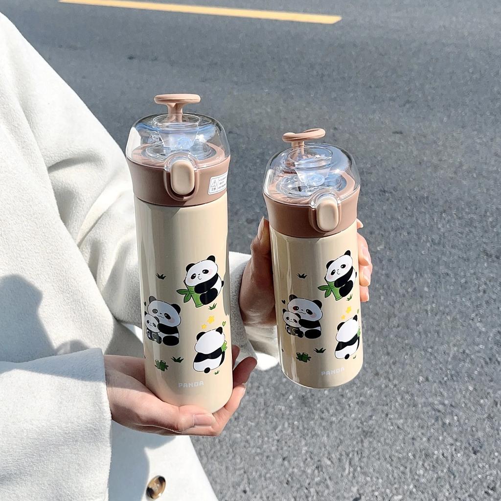 380/500ml Tragbare 304 Edelstahl Cartoon Thermosflasche Kinder Niedliche Panda Isolierbecher Schüler Wasserflasche Kessel