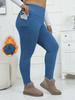 Plus Size Autumn and Winter Velvet Yoga Pants Women's High Waist Nine-point Fitness Winter Yoga Pants with Pockets