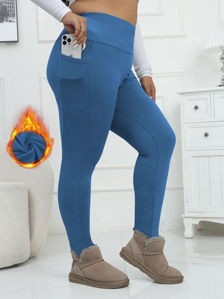 Plus Size Autumn and Winter Velvet Yoga Pants Women's High Waist Nine-point Fitness Winter Yoga Pants with Pockets