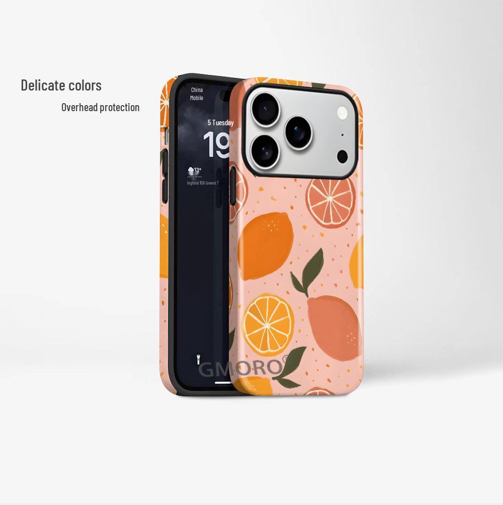 Capa Protetora Laranja à Prova de Queda para iPhone 17 Pro Max & 16 - Cobertura Completa