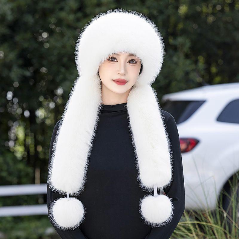 Winter New Warm Hat Scarf Integrated Thickened Cold-proof Windproof Neck Protection Cycling Headhat Fashionable Women's Hat