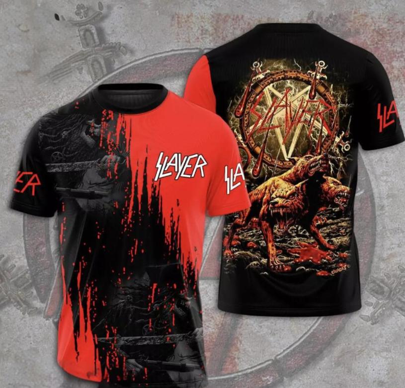Popular Rock Band Slayer T-shirts 3D Print Men Women Casual Short Sleeve Round Neck T Shirt Oversized Tees Tops Unisex Clothing