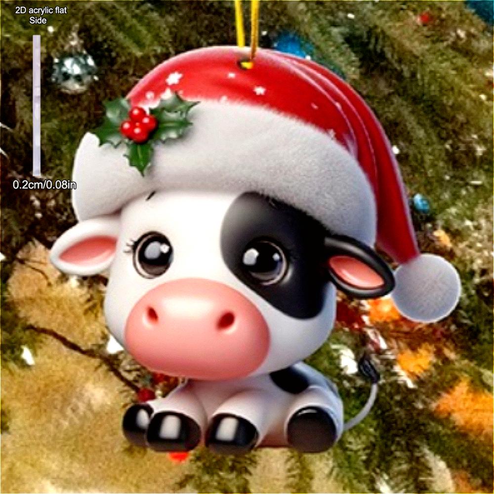 Vintage Acrylic Sign, Charming Acrylic Reindeer Baby Car Decoration Holiday Gift Christmas Xmas Tree Pendant Hanging Ornament, Perfect for Home