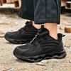 Mode Herren Drehbarer Knopf Sicherheitsschuhe StahlkappeLuftpolster Herren Stiefel Arbeitssneaker Unzerstörbare Schuhe Durchstichsichere Arbeitsschuhe