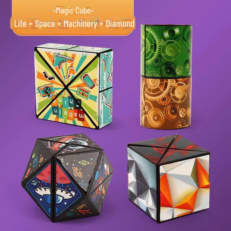 3D Magická kostka Geometrické stavební bloky - Vzdělávací hračky pro trénink dětského myšlení