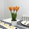 Tulip Flower Arrangement With Plastic And Fabric For Wedding Decor And Home Styling