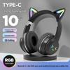 BT618 Cat Ear Gradient Bluetooth Wireless Gaming Headphones