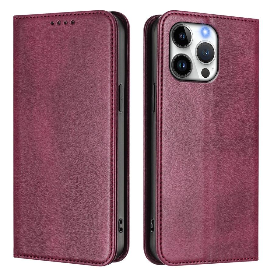 

2 слота для карт RFID-блокировки, чехол-кошелек для iPhone 16, 15, 14, 13, 12, 11, Pro Max, 7, 8 Plus, SE 2023, прочный магнитный чехол из искусственной кожи с держателем-кронштейном iPhone 12/12 Pro вино красного