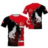 3D Print Turkey Flag Sport Quick-dry Breathable Men Women TShirt Outdoor Football Jersey Team Club Parent-child Short Sleeve Top