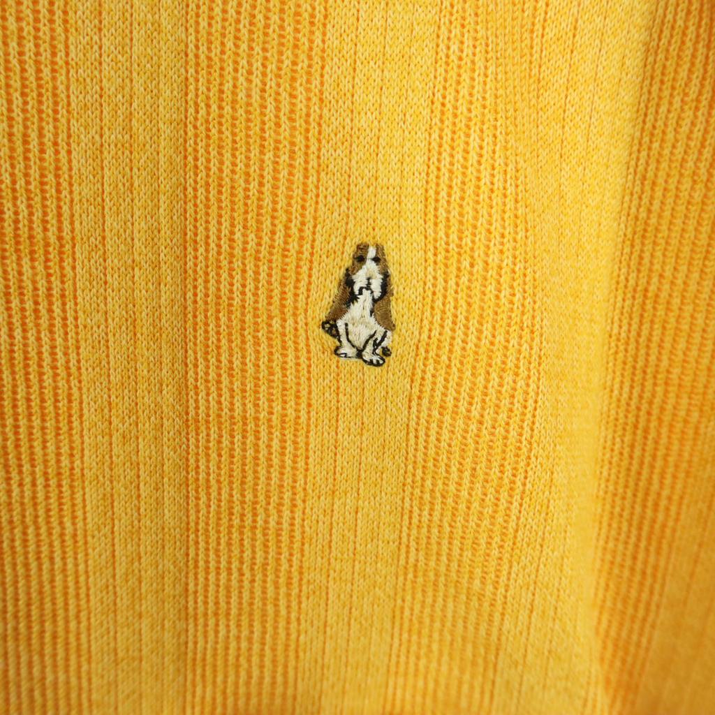 Unused Hush Puppies One Point Embroidery Long Sleeve Key Neck Knit L Men's Used