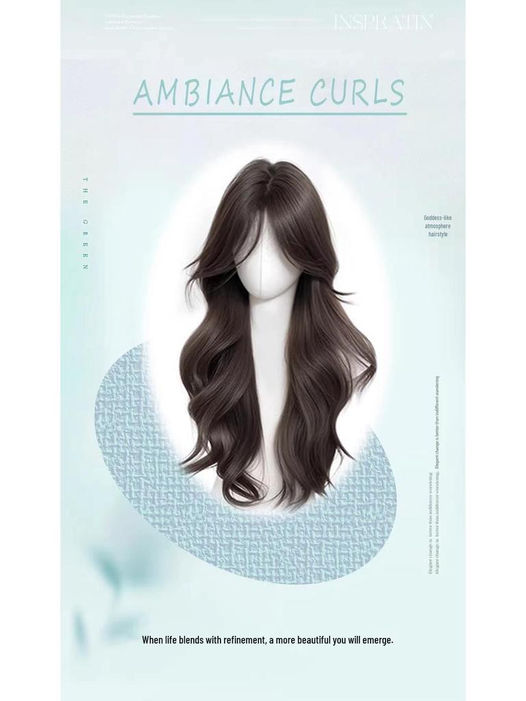 Natural-Look Long Curly Full Wig with Large Waves - Invisible Seamless Cap for Fluffy, Voluminous Coverage