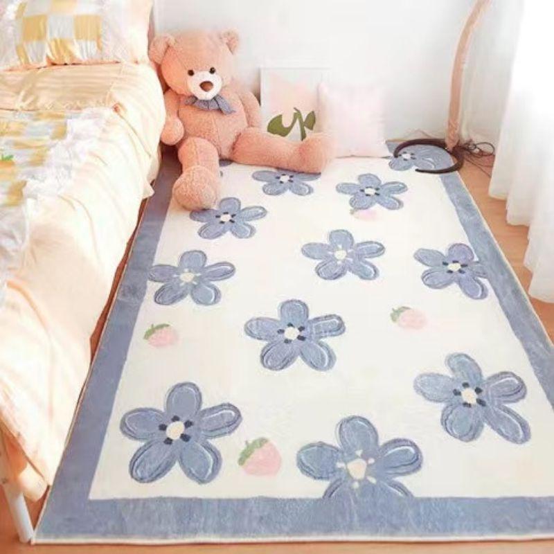 Girl Pink Imitation Cashmere Rug Cute Bedroom Plush Bed Blanket Living Room Sofa Coffee Table Mat Home Decoration
