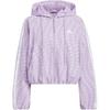 Women's Water Repellent All Over Print Hooded Woven Jacket Light Purple KB7761