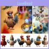 Charming Acrylic Holiday Cartoon Chicken Car Ornament For Christmas Home Decoration